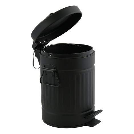 MSV cubo de basura NEGRO de 3L - 17x26 cm con pedal habana (1/6)