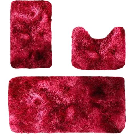Juego de 3 alfombrillas de baño, de microfibra suave, con base antideslizante de látex, absorbentes y lavables, para baño y aseo. (1/5)