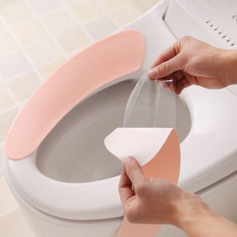 4 Pcs Siège de Toilette Rembourré pour l'hiver Toilette Accessoires de Salle de Bain Lavable et Universel Siège de Toilette (1/4)