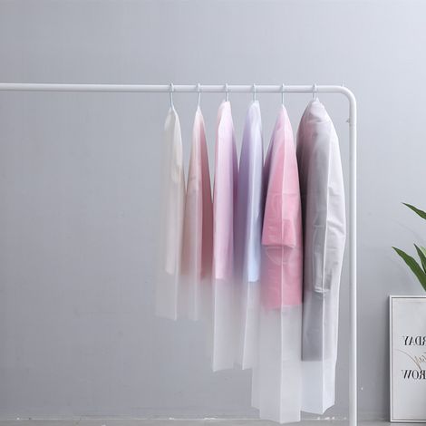 10 pièces housses de rangement vêtements transparentes 60x80 cm, pour manteaux et costumes anti-poussière (1/5)
