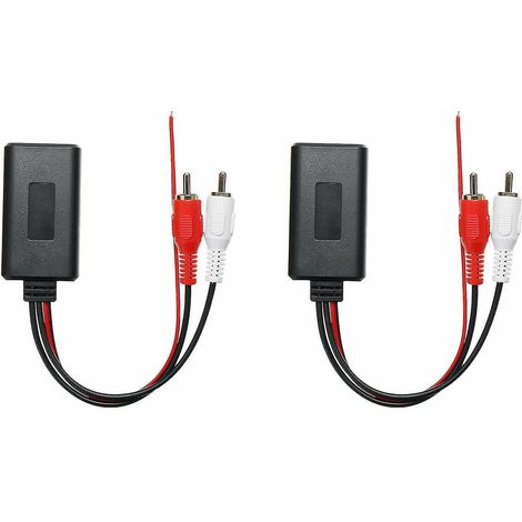 Lot de 2 modules Bluetooth sans fil pour voiture, adaptateur audio RCA AUX, câble audio universel avec interface 2RCA Bluetooth (1/5)
