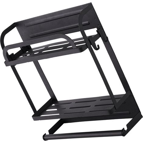 Étagère magnétique double couche pour réfrigérateur, idéale pour la cuisine, les sacs de conservation des aliments et les essuie-tout. Compatible avec les ustensiles de cuisine, les sacs de rangement (1/5)