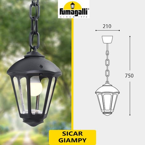 ciondolo giampy 1xe27 ip55 l.21xw.21xh.21xh.75cm resina nera