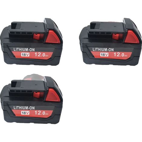 Ersatzakku, 12000 mAh Kapazität, kompatibel mit Elektrowerkzeugen, 12,0 Ah – 3 Stück (1/2)