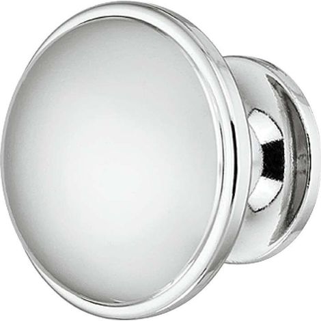 Poignée de meuble bouton métal aspect argent chromé poli brillant porte armoire commode penderie (1/4)