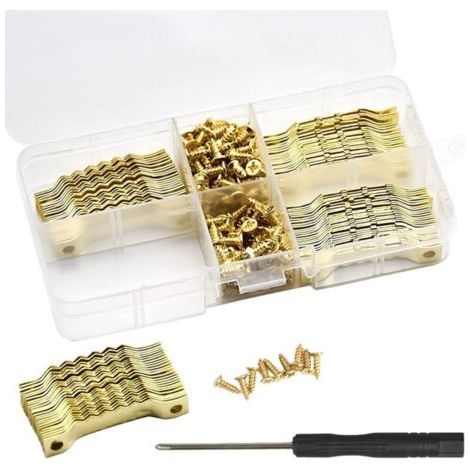 100 Pcs Picture Hook Comes with 200 Flat Head Screws and a Screwdriver, Picture Hanging Tab, Picture Hanger, Picture Hanger, Picture Hanger, Wall Picture Hook, Wall Picture Hook (1/5)