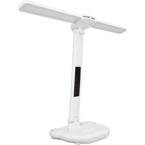 Lampe de bureau pliable multifonction éclairage 3 températures tactiles sans gradation avec porte-plumes et horloge (1/5)