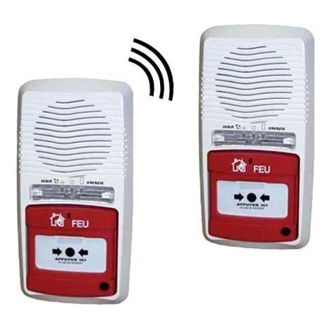 Pack de 2 alarmes incendie type 4 radio à pile – Sirène 90Db – Portée 100m – Installation rapide sans câbles – Jod1