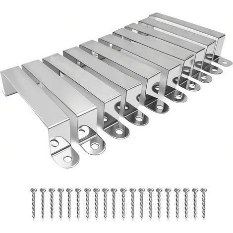 10 Supports en U 40x40mm pour Tube Carré  Fixations métal avec trous pré-percés pour poteaux, clôtures, portes, rampes, garde-corps, tuyaux et DIY (1/5)