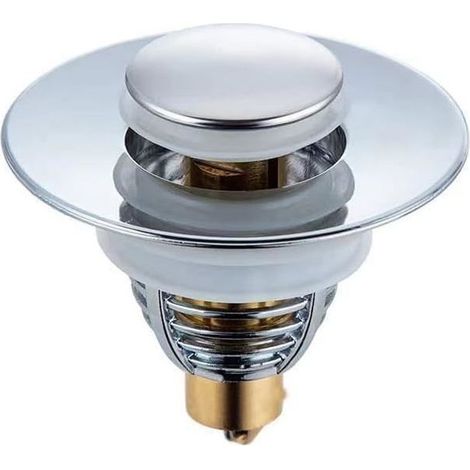 Bonde lavabo - AIMOONSA - Pull Type - Bouchon vidange amélioré - Orifice 32-42 mm - Inox & laiton - Filtre anti-blocage (1/5)