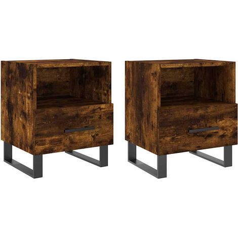 Maison Exclusive - Comodini 2 pz Rovere Fumo 40x35x47,5 cm in Legno Multistrato