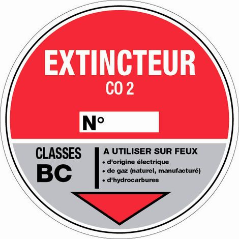 Panneau Extincteur CO2 - Rigide Ø180mm - 4040233