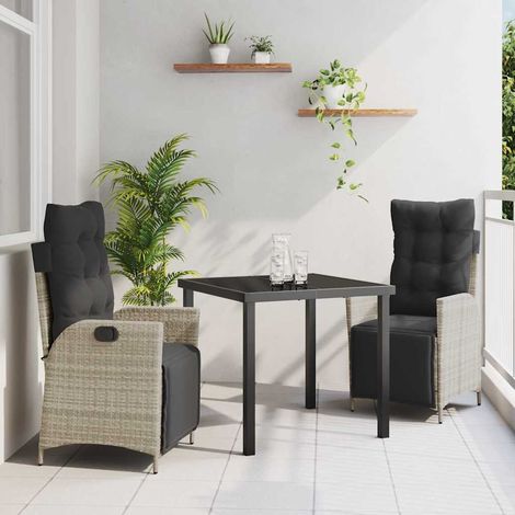 Ensemble de salle à manger pour jardin 3 pcs-Salon de jardin Gris clair 629694 (1/5)