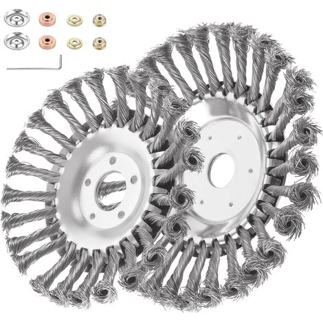 2 x Brushcutter Brushcutter, 6 Inch + 8 Inch Brush Head Brush Trimmer with Accessories, 25.4 mm Bore Brush Cutter Head for Lawn, Garden Tools (1/5)