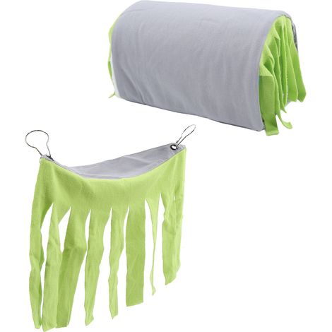 Tunnel pour animaux de compagnie, cachette amovible pour petits animaux avec hamac et rideaux à pompons, vert (1/5)