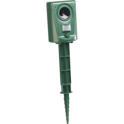 Hundeschreck: Universal-Ultraschall-Tierschreck, Bewegungssensor, für 60 m² Fläche (Hundeabwehr, Fuchsabwehr, Bewegungsmelder) (1/5)
