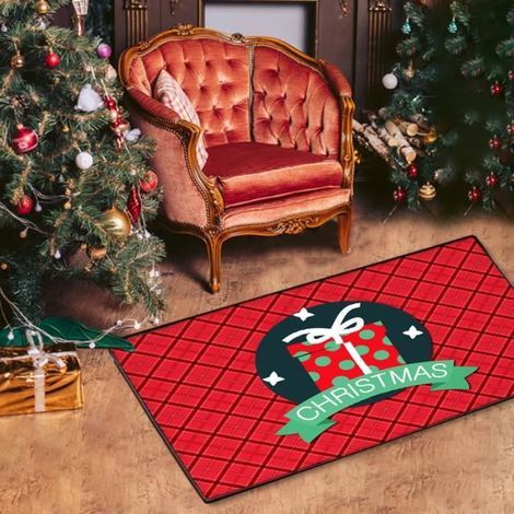 SHLK Christmas Mat - K1 in crystal velvet, 40x60 cm, red, modern design