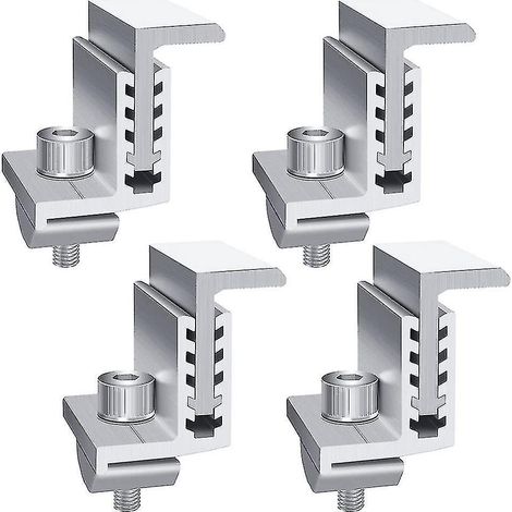 Set mit 4 Solarpanel-Halterungen, verstellbare Aluminium-Befestigungsklemme. (1/5)