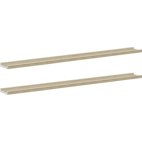 Maison Exclusive - Wandregale 2 Stk. Weiß und Sonoma-Eiche 115x9x