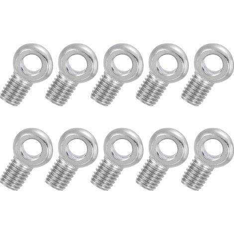 10 Pcs Boulon à Œil M10x20mm Boulon à Œillet de Levage pour Balancement d'Épaule, Vis Filetage Complet en Acier Inoxydable 304, Filetage Métrique Trou Coulissant, Couleur Argentée (1/5)
