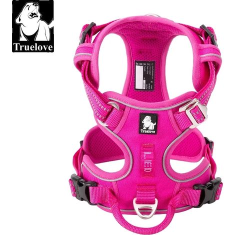 Hundegeschirr, verstellbare Passform, reflektierende Sicherheitsmerkmale, Fuchsie, XS (1/2)
