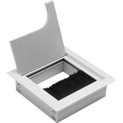 Kabeldurchlassdose Alu Kabelführung Bürstendichtung Silber eloxiert 80mm x 80mm (1/2)
