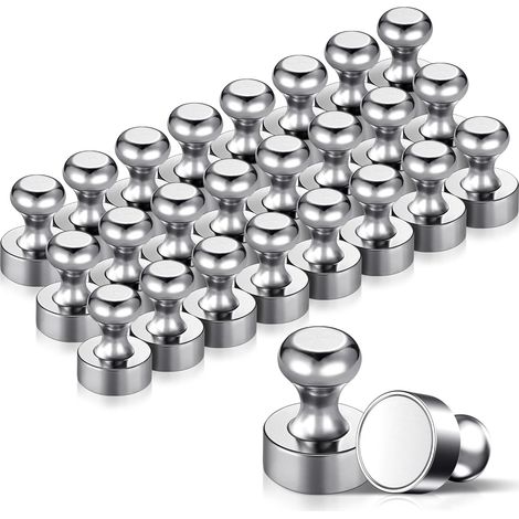 24PCS Metal Magnets Magnet 12x16mm - Stainless Steel Magnets Refrigerator Magnets for Pin Board, Refrigerator etc. - with Storage Box (1/5)