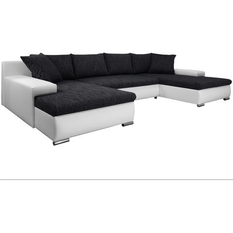 Tendencio – Canapé d'angle panoramique convertible 350 cm – 5 places – Design moderne – Couchage 300 cm x 140 cm – Fabrication européenne
