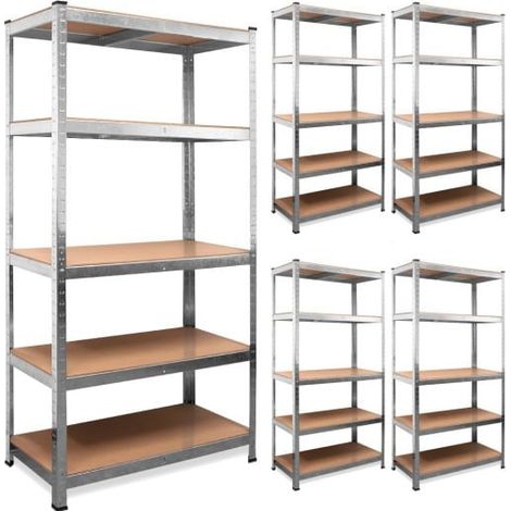 Lot de 5 Étagères Modulables à Charge Lourde Grise : 180 X 90 X 40 cm Robuste et Polyvalente, 875 kg (1/5)