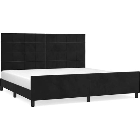 Maison Exclusive - Giroletto senza Materasso Nero 200x200 cm in Velluto (1/5)