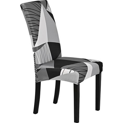 Ahlsen Funda elástica para silla de comedor, 4 piezas, universal, lavable, fácil de limpiar, para decoración de hotel, restaurante (negro, paquete de 4)