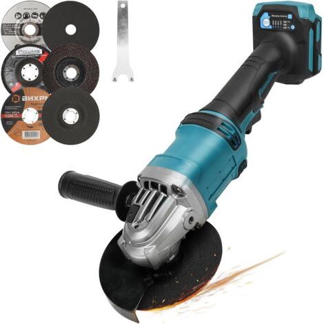 Meuleuse d'angle sans fil pour batterie Makita 18 V/20 V (sans batterie), 10 000 tr/min sans balais avec lames de meulage de 125 mm pour couper, meuler, polir