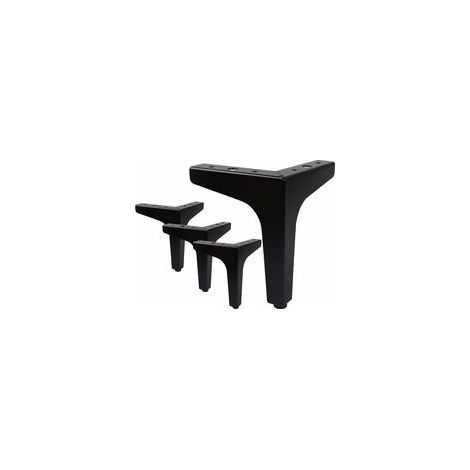 Lot de 4 pieds de meuble triangle 10 cm en métal noir, avec 16 vis et protections – (1/5)