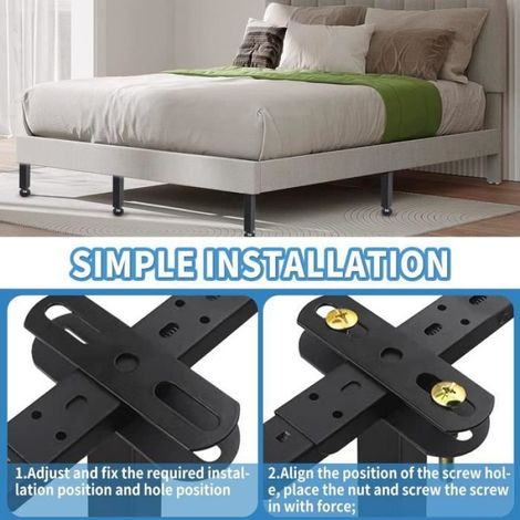 4Pcs Pied de Lit Pieds pour Sommier à Lattes Robuste Hauteur 20 CM Pieds de Sommier à Lattes sans Perçage Pied de Lit Liaison Pieds (1/4)