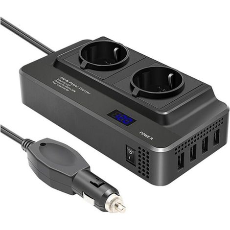 Convertisseur 12V 220V 200W Prise Allume Cigare pour Voiture Camping Car avec Protection et Démarrage Progressif (1/4)