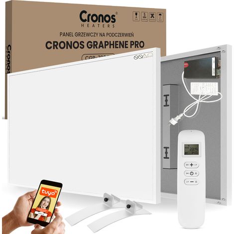 Ensemble de panneaux chauffants infrarouges Cronos Graphene PRO CGP-700TWP Blanc + Pieds argentés (1/5)