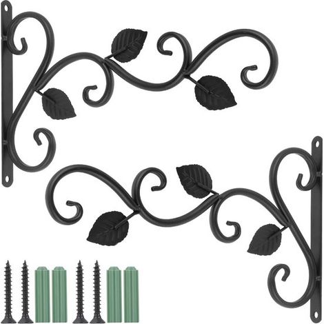 Pflanzenhaken 2 Stück 30 cm Blumenhaken Pflanzenhänger Metall Wandhaken Wandhalterung Wandhaken für Pflanzen Pflanzenhänger aus Eisen Wandhaken f (1/5)