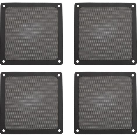 Filtre à poussière pour ventilateur PC, cadre magnétique, maille fine en PVC, grilles de ventilation pour boîtier PC, format 14 x 14 cm (5,51 x 5,51 pouces), lot de 4, noir (1/5)