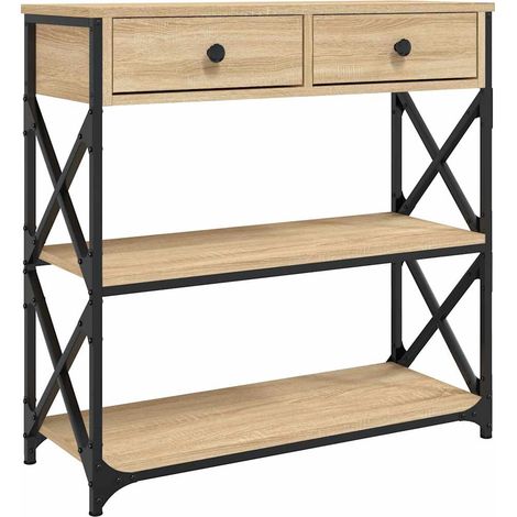 Table console，Table d'appoint，Bout de canapé，Meuble d'entrée chêne sonoma 75x28x75 cm bois d'ingénierie