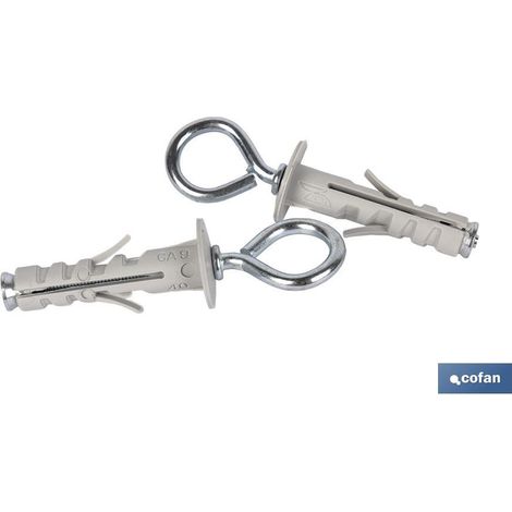 blíster de 2 uds. taco de nylon con argolla 4x40 venta unitaria