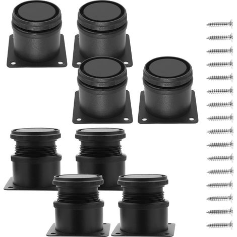 Pied de meuble réglable - Lot de 8 en acier inoxydable - 50x60 mm - Pour armoire, table, cuisine et bureau-noir (1/5)