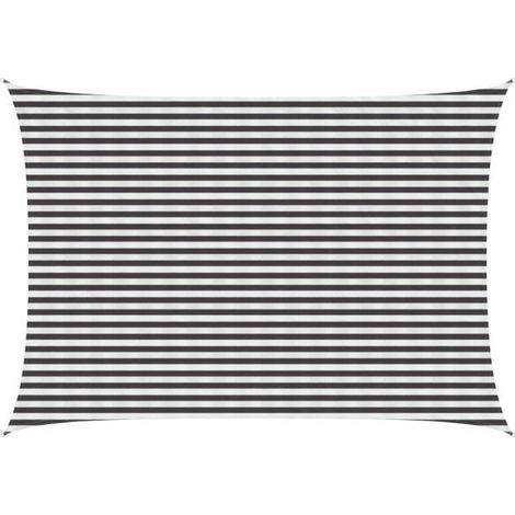 Voile d'ombrage gris anthracite et blanche, 3,5 x 5 mètres, en PEHD (1/5)