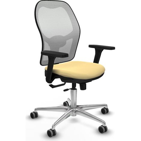 Chaise piqueras y crespo Jorquera crème similicuir maille (1/2)