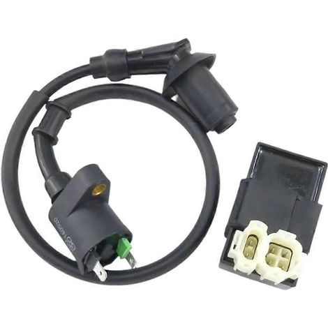 Un ensemble d'allumeur CDI sans fil et de bobine d'allumage AC compatible avec les scooters/quads chinois GY6 de 50cc, 125cc et 150cc. (1/5)