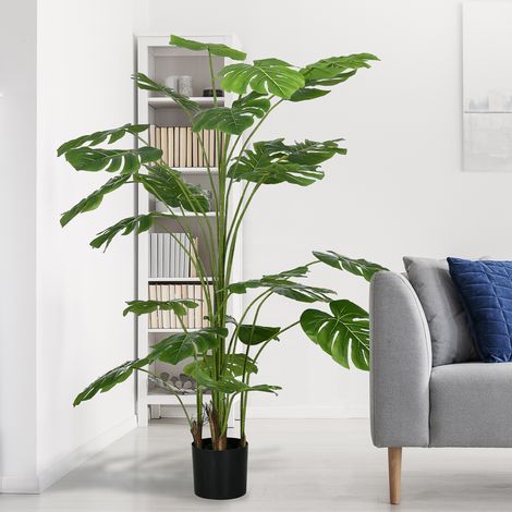 Plante artificielle 180 cm avec pot, mousse synthétique, plante d'intérieur réaliste pour salon, décoration verte (1/4)