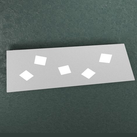 Plafoniera Moderna Note Metallo Grigio 5 Luci Gx53 89Cm (1/5)