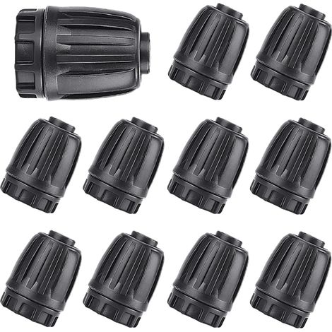 Kit d'irrigation goutte à goutte - Bouchons d'extrémité de tuyau d'arrosage, raccord de tuyau pour arroseur de jardin - Lot de 10 (1/4)