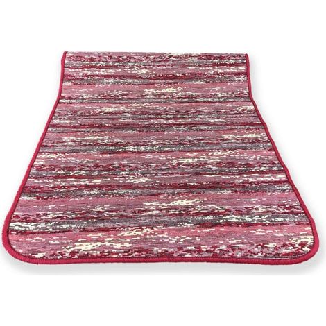 TAPIS DE CUISINE CAOUTCHOUTÉ ANTIDÉRAPANT RAYURE BORDEAUX Cm. 55x80 (1/3)