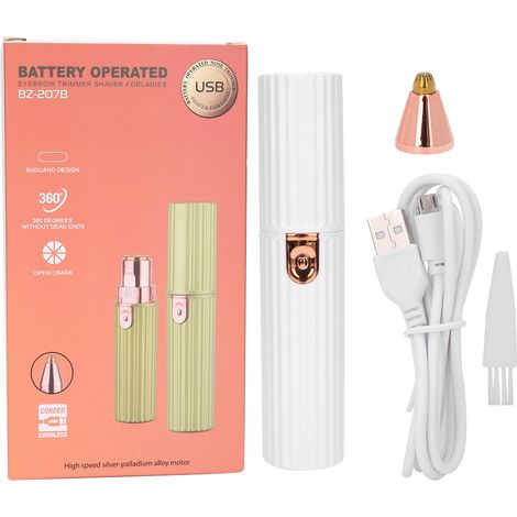 Mini épilateur visage 2en1 : tondeuse sourcils & rasoir électrique pour lèvres, joues (1/5)