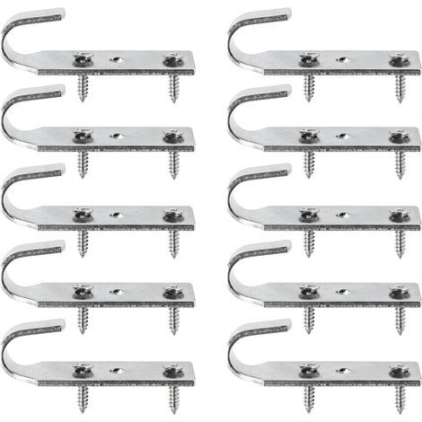 Crochet + 2 Vis  pour Fixation bâche Couverture Piscine Hors Sol Bois INOX  Lot de 10 pièces (1/3)
